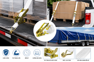 Correa de Amarre de Carga con Gancho en J de 2 Pulgadas, Directo de Fábrica, 3000 kg, Cinta de Poliéster Resistente al Desgaste, Longitud Personalizable Disponible - Product Image 2
