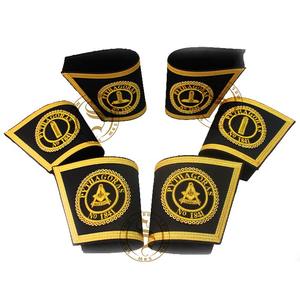 Poignets Regalia personnalisés avec motifs et symboles traditionnels Techniques de broderie Gantelets uniformes Regalia maçonniques à vendre - Product Image 1