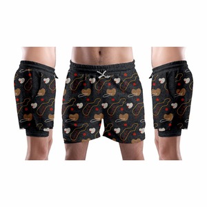 Pantalones cortos de hombre de secado rápido de baloncesto con estampado personalizado playa verano lona transpirable informal calle alta calidad al por mayor - Product Image 2