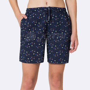 Pantalones Cortos de Salón para Mujer con Estampado Gráfico Personalizado, Suaves, 100% Algodón, Ropa de Dormir Informal de Verano, OEM, ODM, Marca Privada - Product Image 1