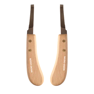 Nouveauté Couteau à sabot maréchal-ferrant avec manche en bois Lame étroite Instrument vétérinaire main gauche et droite - Product Image 6