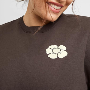 เสื้อสเวตเตอร์คอตตอนคอกลมของผู้หญิงสีล้วนแฟชั่นยอดนิยม - Product Image 5