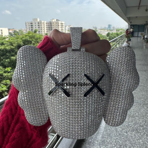Colgante Personalizado VVS1 para KAWS, Plata 925 con Moissanita, Chapado en Oro, Estilo Hip Hop, Joyería Fina, Colgantes y Dijes para Hombre - Product Image 2