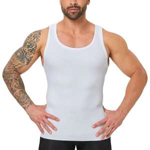 Custom wholesale Men <b>muscle</b> fit ribbed gym <b>vest</b> top hot 2026 custom logo sports tank top for fitness training workout - Product Image 3