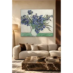 Impression sur toile Fida Van Gogh Iris violets dans un vase blanc - Product Image 5
