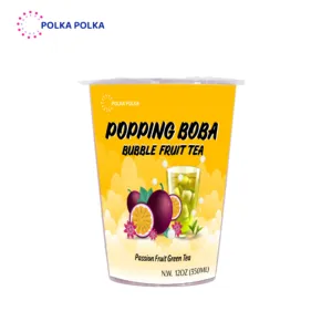 OEM/Private Label 350ml Ingrédients de thé à bulles en conserve Fruits de la passion à éclater et thé vert avec thé aux fruits Boba - Product Image 1