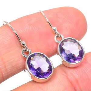 Boucles d'oreilles style bohème en argent faites à la main bijoux en argent sterling 925 améthyste pierres précieuses boucles d'oreilles tendance bijoux pour femmes cadeau pour - Product Image 2