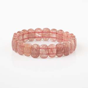Bracciale in Quarzo Fragola Naturale con Taglio Largo - Product Image 1