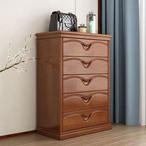 Meuble de rangement d'angle moderne en bois massif, écologique et durable, avec plusieurs tiroirs, commode peu encombrante, style chinois pour salon - Product Image 1