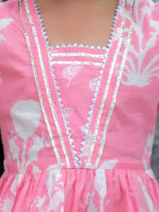 <b>Pink</b> Cotton Sharara Suit for Girls 1-12 Years Traditional Indian Party Wear Stylish <b>Salwar</b> <b>Kameez</b> with Stretchable Features - Product Image 5