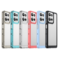 Nouvelle coque de téléphone transparente légère en TPU + acrylique, protection couleur unie, style coloré, pour Moto G85 G75 G55