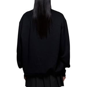 Alta calidad personalizada nueva moda invierno mujer solapa sudadera 100% algodón francés Terry hombro de gran tamaño ecológico - Product Image 5