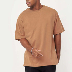 Camisetas de algodón de gran tamaño, camisetas de manga corta teñidas lisas, camisetas serigrafiadas de tela transpirable de alta calidad para hombre - Product Image 1