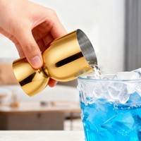 Jigger à cocktail en forme de chat en acier inoxydable, tasse à mesurer double face, outil de bar pour la mixologie à domicile