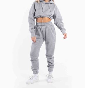 Embroidery & Lace Logo Regular Fit Zip <b>Tracksuit</b> Women 100% Cotton Fleece Contrast <b>Stitch</b> Hip Hop Style Winter Sweatsuit - Product Image 1