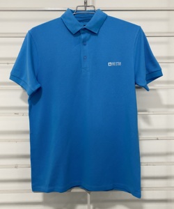 Camisa de Hombre con Botones, Logotipo Personalizado, Cómoda, Transpirable, de Algodón, Nuevo Diseño, Patrón Sólido, Cuello Alto Tejido, Casual, Corta - Product Image 1