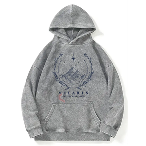 เสื้อมีฮู้ดโอเวอร์ไซส์วินเทจแบบสวมศีรษะมีฮู้ดโอเวอร์ไซส์พร้อมลายพิมพ์และปักโลโก้ที่กำหนดเอง - Product Image 5