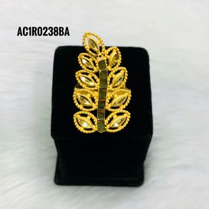 New Trend Fashionable Stylish Short Necklace Set With Earrings & Rings 18K Gold Plated One Gram Jewellery for Women - Product Image 2