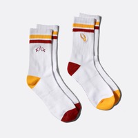 Calcetines unisex de jacquard al por mayor, diseño Happy Golf, con puntera de dos tonos, de algodón peinado y elastano, fabricados en Vietnam, para jóvenes, con dibujos animados.