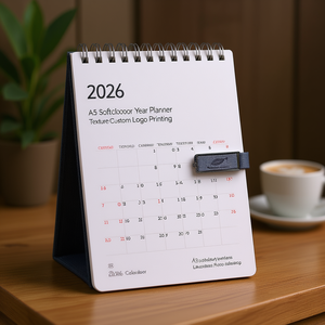 สมุดแพลนเนอร์ปี 2026 ขนาด A5 ปกอ่อน ผิวสัมผัสคล้ายผ้าลินิน พร้อมพิมพ์โลโก้ตามสั่ง - Product Image 3
