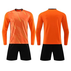 Conjunto de Jersey de árbitro de fútbol profesional adulto con cuello en V uniforme de manga corta Camisa de árbitro pantalones cortos Spandex/poliéster - Product Image 3