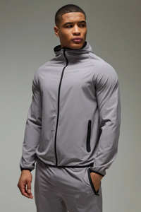 เสื้อวอร์มผ้าไนลอนสำหรับผู้ชายเสื้อแจ็คเก็ตสองชิ้นและกางเกงวอร์มผ้าทอแบบแอ็คทีฟโปร - Product Image 2