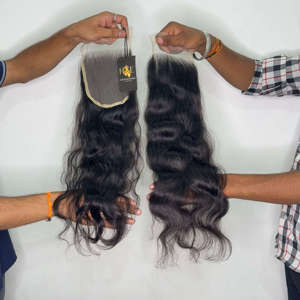 Swiss HD Transparent Lace Closure Frontal Wigs Cheveux humains Bodywave pré-plumés, Paquets de tissage de cheveux humains bruts - Product Image 2