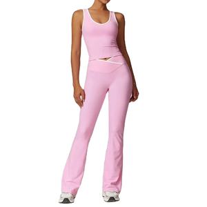 Ensemble de yoga pour femmes, 2 pièces, tenue de sport, vêtements de fitness, survêtement de gym, leggings taille haute, soutien-gorge de sport, vêtements athlétiques - Product Image 2