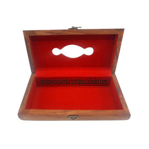 Boîte à mouchoirs en bois écologique de luxe, finition antique polie, design sculpté unique, accent décoratif parfait, rustique et traditionnel - Product Image 6