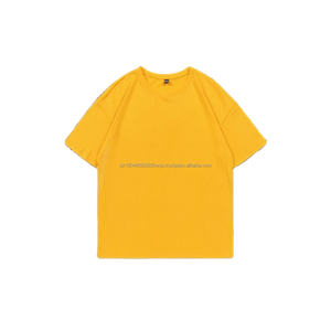 Camiseta informal de 100% algodón con cuello redondo para hombre, 200 gramos, estilo de moda, tejido de punto, estilo de gran tamaño, diseño liso - Product Image 1