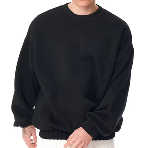 Sweat à col rond vintage surdimensionné pour hommes | Pull Streetwear brodé avec logo personnalisé sur ZOHAN CREATIONS - Product Image 1