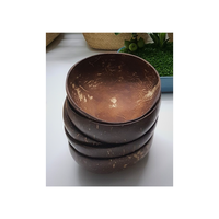 Tazón de Ensalada Desechable Ecológico Tallado en Cáscara de Coco, Artesanía de Alta Calidad, Regalo Empresarial, Envío Inmediato, Hecho en Vietnam, Estilo Bohemio