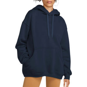 Pull oversize en coton à épaules tombantes Sweats à capuche pour femmes Fashion 3D Logo Puff Printing Breathable Y2K Hoodies For Women - Product Image 4