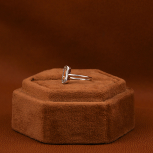 Custom Emerald Cut Lab Grown Diamond Engagement <b>Ring</b> 18KT Solid White Gold Portrait Solitaire Big <b>Thin</b> <b>Ring</b> IGI Certified <b>Ring</b> - Product Image 3
