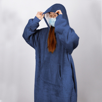 Hot Selling Custom Gebreide Geweven Eenvoudige Gigantische Sweatshirt Capuchon Pluche Flanellen Fleece Anti-Pilling Volwassenen Goedkope Winter Wearable