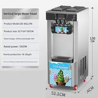 Machine à crème glacée molle de haute qualité en acier inoxydable à 3 saveurs avec double compresseur pour usage en restaurant
