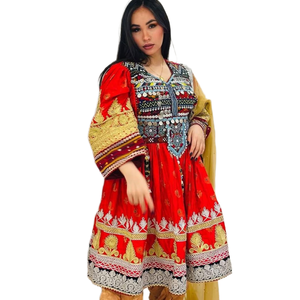 ชุดประจำชาติของผู้หญิง afghani พร้อมด้วยผ้าที่อุดมไปด้วยและงานปักงานฝีมือเหมาะสำหรับงานแต่งงานและงานเฉลิมฉลองทางวัฒนธรรม - Product Image 2