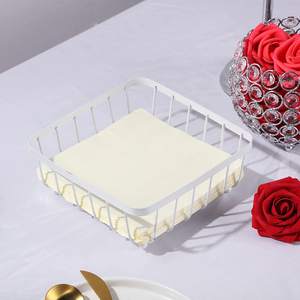 Panier à serviettes en forme de poudre blanche, accessoires d'exposition, porte-serviettes, vaisselle de table décorative, distributeur de serviettes - Product Image 4