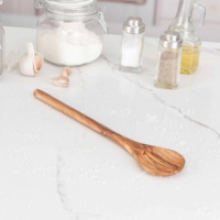 Cuillère de cuisine artisanale ArtisRaw en bois d'olivier, personnalisée, écologique, pour la préparation des aliments, lavage à la main uniquement