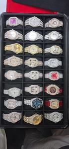 Reloj de Lujo Estilo Hip Hop con Moissanita Azul, Totalmente Engastado con Diamantes VVS, Automático, 41 mm, Acero Inoxidable, Cristal de Zafiro, Correa de Cuero, Cuarzo - Product Image 6