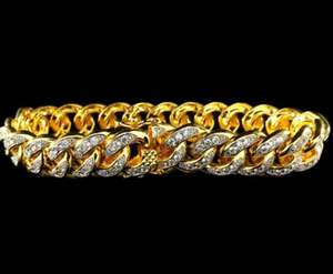 Elegant 13MM Yellow Gold <b>Moissanite</b> <b>Bracelet</b> & <b>Bangle</b> Diamond Cuban Link for Wedding & Gift Ideas - Product Image 2
