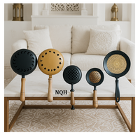 Ramadan 2026 Nouvelle Qualité Artisanale NQH-125 Brûleur d'encens religieux artisanal en acier et bois de pin pour Bakhoor et Oud arabe |