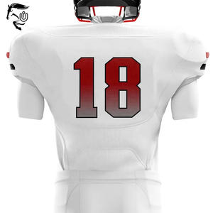 Top Trending Ropa deportiva de fútbol americano Tela de poliéster transpirable con estampado de sublimación Conjuntos de uniformes de manga corta - Product Image 6