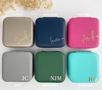 Boîte à bijoux personnalisée de haute qualité pour femmes, étui de voyage personnalisé, fermeture éclair, mini organisateur en cuir pour fleur de naissance