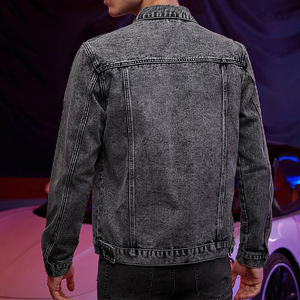 Wholesale <b>Men</b> Fashion <b>Denim</b> <b>Jacket</b> <b>Black</b> Slim Fit New Style <b>Denim</b> <b>Jacket</b> for <b>Men</b> - Product Image 3
