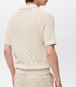 เสื้อโปโลกอล์ฟแบบพรีเมี่ยมผ้าเทคโนโลยีแบบแห้งเข้ารูปเสื้อโปโลแบบถักลายโลโก้ได้ตามต้องการ - Product Image 3