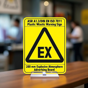 Señal de Advertencia de Plástico ASR A1.3/DIN EN ISO 7010 de 200 mm, Cartel Publicitario para Atmósfera Explosiva - Product Image 3