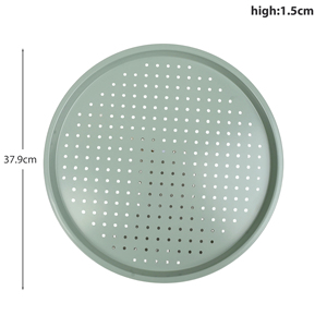 Bandeja para hornear <span class=keywords><strong>pizza</strong></span> de acero al carbono, circular, profunda, antiadherente, para horno de cocina, redonda, con orificios - Product Image 5