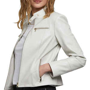 Venta al por mayor de las mujeres de cuero genuino transpirable chaquetas de lona ropa de moda Venta caliente elegante de invierno de alta calidad - Product Image 3