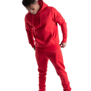 Chándal ajustado de algodón 100% Unisex personalizado, conjunto de 2 piezas, ropa deportiva para chándales de hombre, trajes para correr, Unisex en blanco - Product Image 1